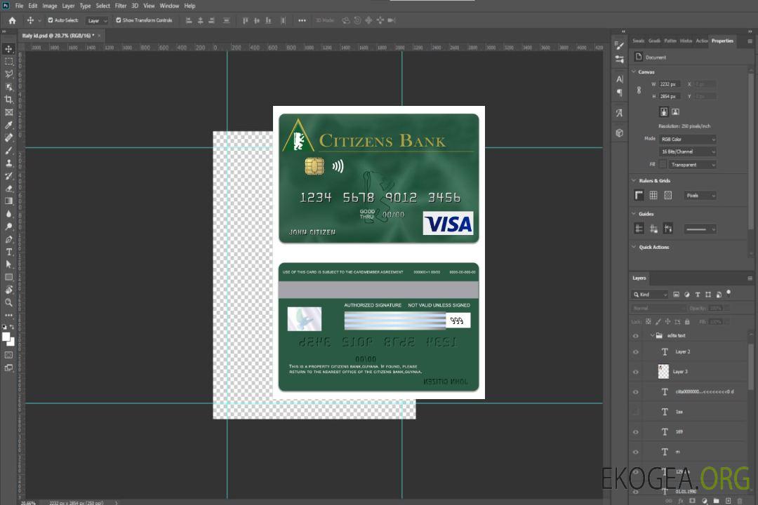 Carte verte visa de la Guyana Citizens Bank template Carte verte visa de la Guyana Citizens Bank template